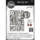 Sizzix 3-D Texture Fades Embossing Folder Numbered by Tim Holtz