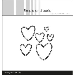 Stanzschablone Herzen filigran