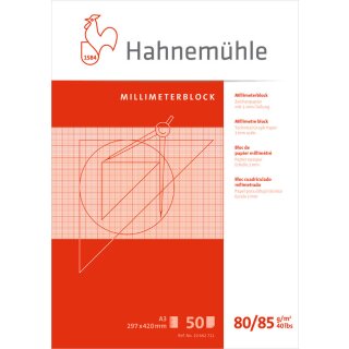 Hahnemühle Millimeterblock A3 rot 80g/m²