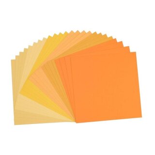 24 Papierbogen assortiert 30,5x30,5cm, 216g Gelb-Orange