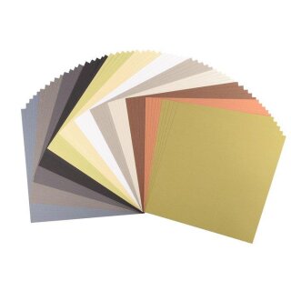 60 Papierbogen assortiert 30,5x30,5cm, 216g Erdtöne