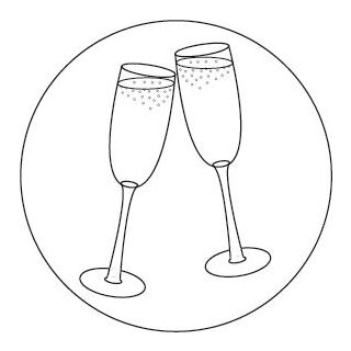 Siegelplatte Gläser aus Messing, 24mm