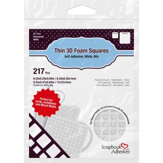 3D Foam Quadrate 217 Stück, 6,35x6,35x1mm & 11x12x1mm