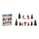 Miniatur Set Nikolaus mit Bäumen 10-Teile