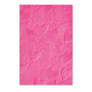 Sizzix 3-D Textured Impressions Embossing Folder - Mark Making Hearts by Kath Breen