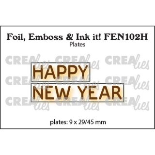 Hot Foil Plate Happy New Year Horizontal