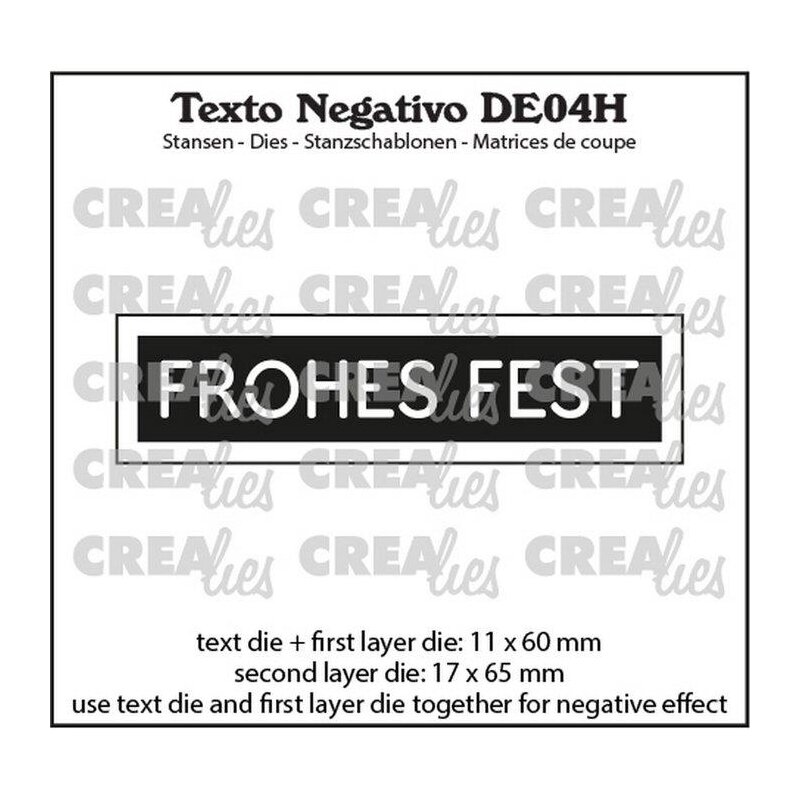 CREAlies Stanzschablone 'Frohes Fest' - 2-teiliges Set Für Kartenbasteln, Geeignet Für Sizzix, Cuttlebug & Mehr