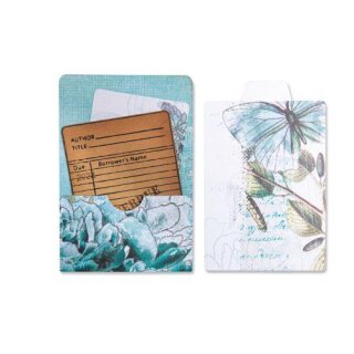 Sizzix Thinlits Die Set 5PK Library Pocket ATC Card & Tabs by Eileen Hull