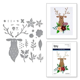 Spellbinders Floral Stag Etched Dies Simon Hurley