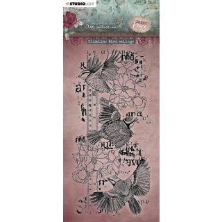 Studio Ligth Inner Peace Clear Stamps Slimline Bird Collage