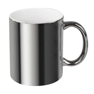 plottiX Sublimationstasse weiss mit metallic Oberfläche 3,2 dl