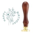 Spellbinders Brass Wax Seal with Handle Wildflower Happy Birthday