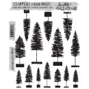 Tim Holtz Rubber Stamps Brush Trees