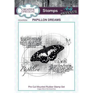 Rubber Stamp Andy Skinner Papillon Dreams 96x95mm