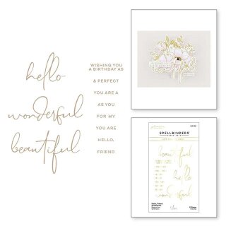 Spellbinders Hello, Friend Sentiments Glimmer Hot Foil Plate