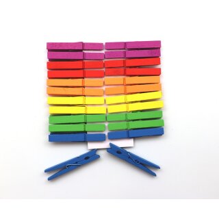 Glorex Wäscheklammern Holz 72mm 24 Stück bunt