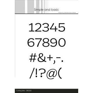 Stanzschablonen Zahlen und Zeichen