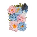 6 Abstrakte Blumen aus Maulbeerpapier 40-55mm