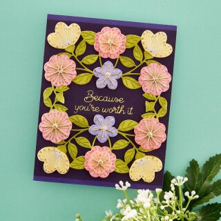 Spellbinders Stylish Oval Hello You Floral Etched Metal Dies – For Beautiful Handmade Cards & Paper Crafts
