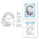 Spellbinders Stylish Oval Birthday Wishes Clear Stamp Set...