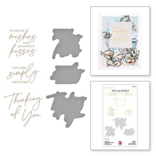 Spellbinders Seahorse Kisses Sentiments Glimmer Hot Foil Plate & Die Set from the Seahorse Kisses Collection by Dawn Woleslagle
