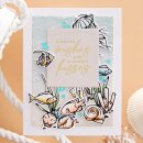 Spellbinders Seahorse Kisses Sentiments Glimmer Hot Foil Plate & Die Set from the Seahorse Kisses Collection by Dawn Woleslagle