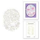 Spellbinders Stylish Oval Floral Bird Glimmer Hot Foil Plate from the Stylish Ovals Collection