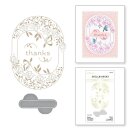 Spellbinders Stylish Oval Thanks Glimmer Hot Foil Plate & Die Set from the Stylish Ovals Collection