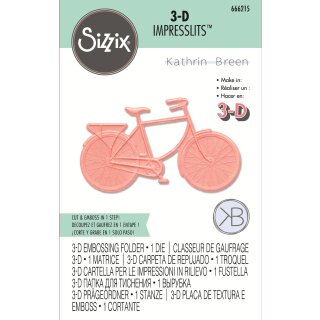 Sizzix 3-D Impresslits Embossing Folder - Bicycle by Kath Breen