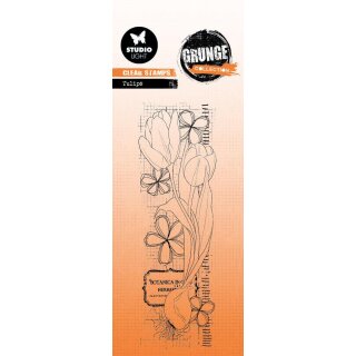 Clear Stamp Tulips Grunge Stamps