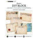 Vintage Postcards DIY Block Mini 74x105mm 24 Karten