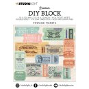 Vintage Tickets DIY Block Mini  74x105mm 24 Karten