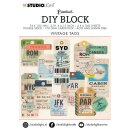 Vintage Tags DIY Block Mini 24 Bogen 74x105mm