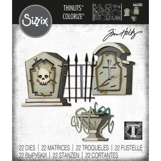 Sizzix Thinlits Die Set 22PK Graveyard Colorize by Tim Holtz