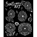 Sunflower Art Thick Stencil 20x25cm Sunflowers