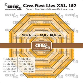 Stanzschablonen 12x Sechseck mit Stickmuster