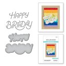 Spellbinders STYLIZED HAPPY BIRTHDAY ETCHED DIES FROM THE BIRTHDAY