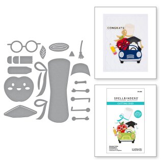 Spellbinders Gnome Drive Graduation Etched Dies