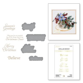Spellbinders Snow Garden Sentiments Hot Foil Plate & Die Set