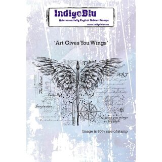 IndigoBlu Art Gives You Wings A6 Rubber Stamps