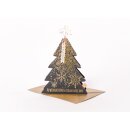 Weihnachtskarte Tannenbaum schwarz-gold