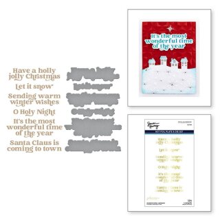Spellbinders Wonderful Winter Sentiments Glimmer Hot Foil Plate & Die Set