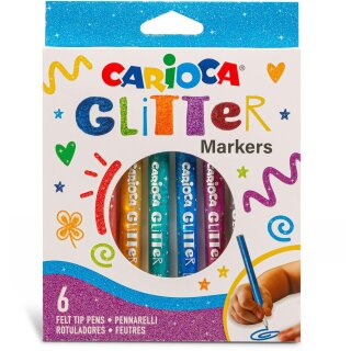 CARIOCA Fasermaler Glitter, 6 Stifte
