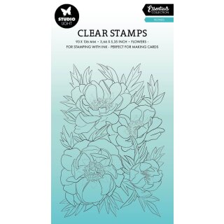 Peonies Essentials Clear Stamps 93x136x3mm