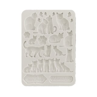 Stamperia Giessform Orchids and Cats Silicon Mould A5 Cats