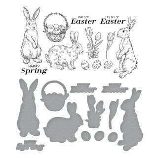 Spellbinders Spring Bunnies Press Plate & Die Set