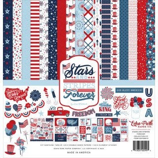 Papier 30,5cmx30,5cm Stars & Stripes Forever USA