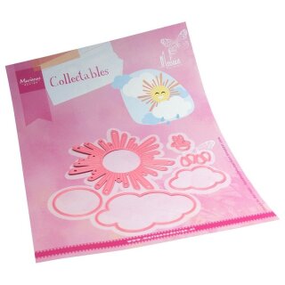 Stanzschablone Sonne, Mond, Wolken Regentropfen