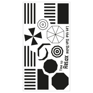 Sizzix Clear Stamps Set 16PK – Beach Blankets & Brellas By Catherine Pooler