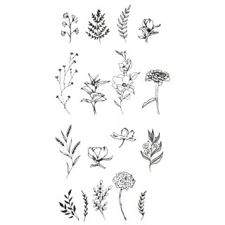 Sizzix Clear Stamps Set 17PK – Garden Botanicals By Lisa Jones